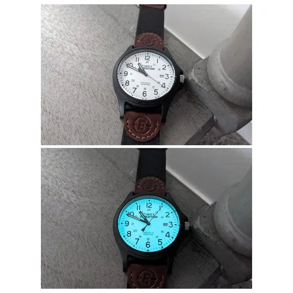Timex Expedition férfi karóra 40 mm, kvarc, WR50, bőr szíj, fehér számlap