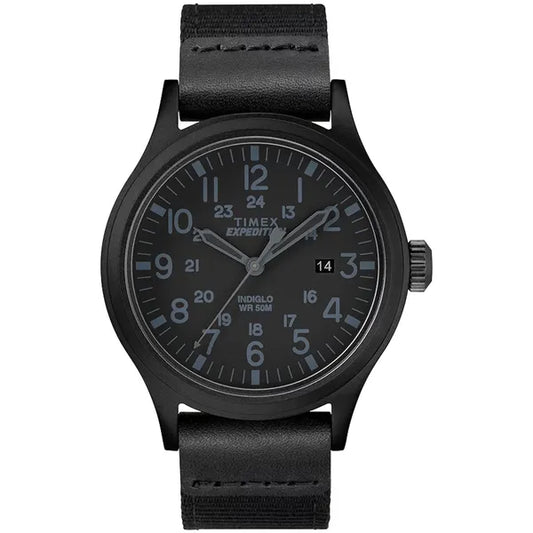 Timex Expedition férfi karóra, kvarc, bőrszíj, WR50, fekete