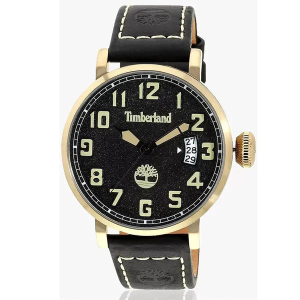 Timberland férfi kvarc karóra 45 mm fekete/arany bőr szíj WR50