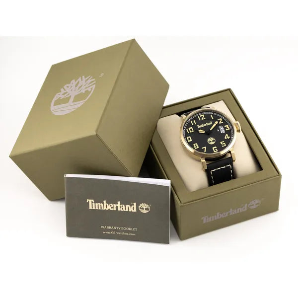 Timberland férfi kvarc karóra 45 mm fekete/arany bőr szíj WR50