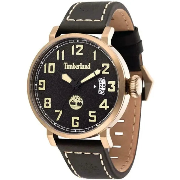 Timberland férfi kvarc karóra 45 mm fekete/arany bőr szíj WR50