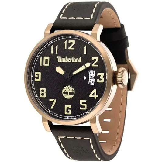 Timberland férfi kvarc karóra 45 mm fekete/arany bőr szíj WR50