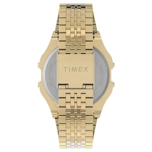 Timex T80 női karóra, arany rozsdamentes acél szíj, quartz LCD, 34 mm