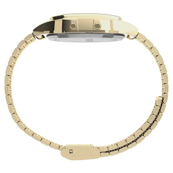 Timex T80 női karóra, arany rozsdamentes acél szíj, quartz LCD, 34 mm