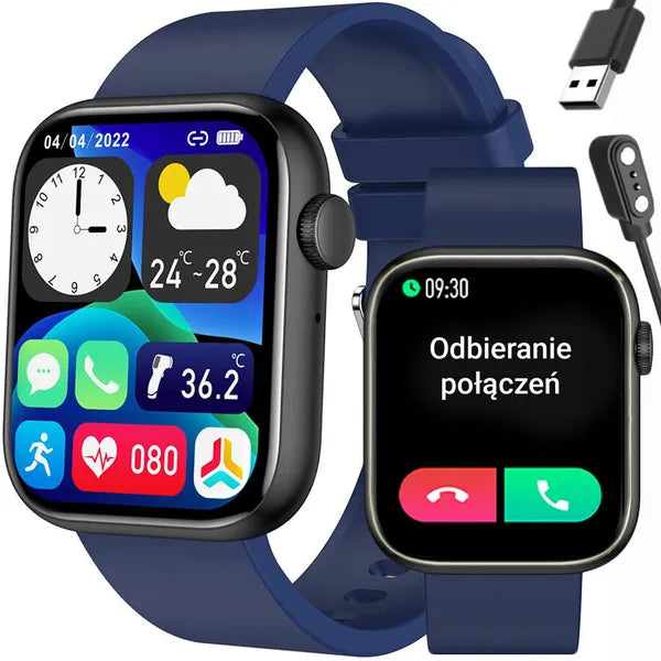 Gravity GT3 uniszex okosóra 1,85" TFT, Bluetooth 5.2, IP67, kék szíj