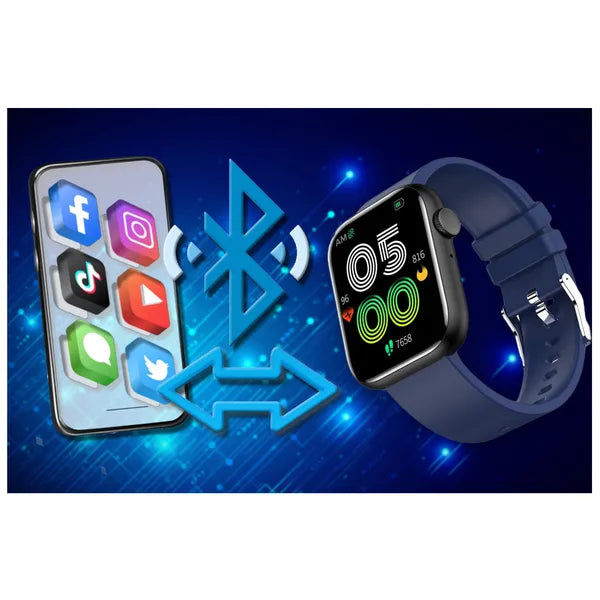Gravity GT3 uniszex okosóra 1,85" TFT, Bluetooth 5.2, IP67, kék szíj