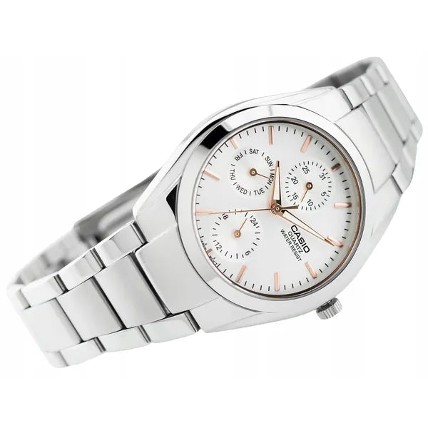 Casio MTP-1405D-7A férfi karóra, rozsdamentes acél, ezüst/rosegold, WR30
