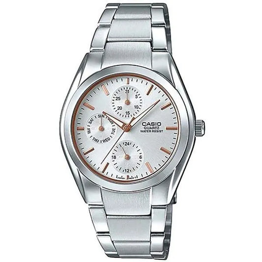 Casio MTP-1405D-7A férfi karóra, rozsdamentes acél, ezüst/rosegold, WR30
