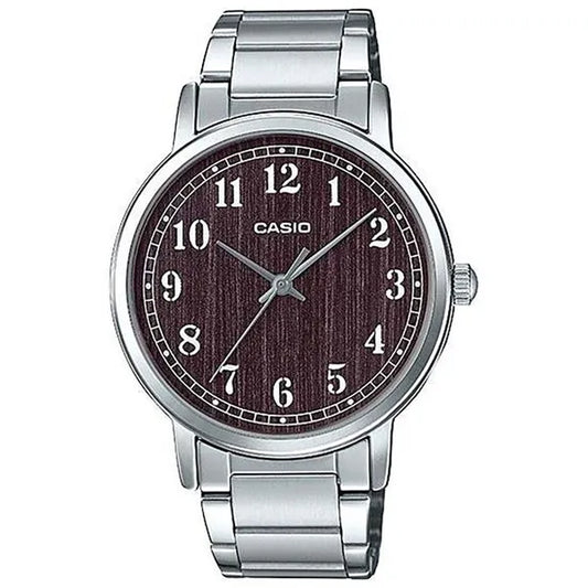 Casio MTP-E145D-5B1 férfi karóra, 40 mm, rozsdamentes acél, barna számlap