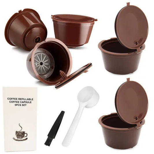 5 db újratölthető Dolce Gusto kompatibilis kávékapszula mérőkanállal