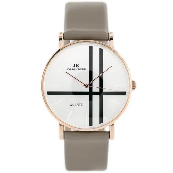 Jordan Kerr Simple női karóra, rosegold tok, bézs szövet szíj, 41 mm