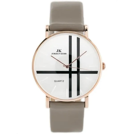 Jordan Kerr Simple női karóra, rosegold tok, bézs szövet szíj, 41 mm