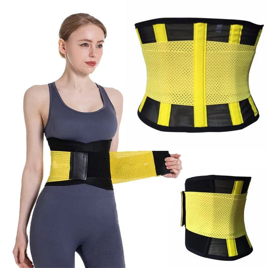 Neoprén karcsúsító fitneszöv – L méret, sárga