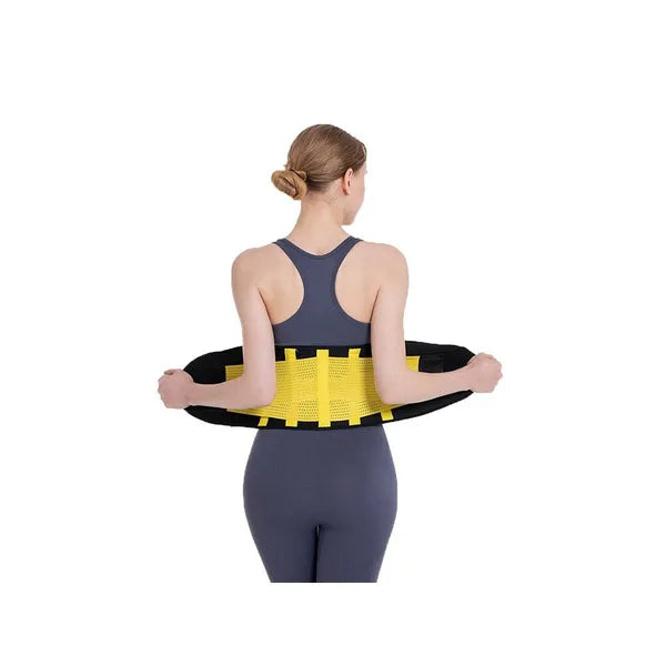 Neoprén karcsúsító fitneszöv – L méret, sárga