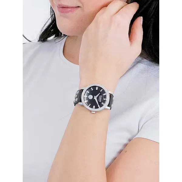 Női karóra Versus Versace VSPEU0119 38 mm bőr fekete/ezüst WR30 díszdobozzal