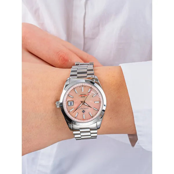 Gant Eastham női karóra, 38 mm, rózsaszín számlap, acél szíj, WR100