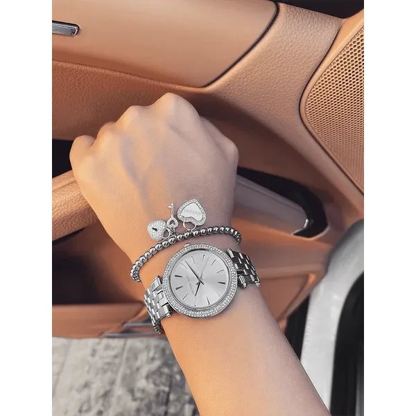 Michael Kors MK3429 női karóra, 33 mm, ezüst acél, WR50 díszdobozzal