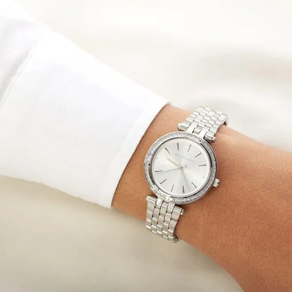 Michael Kors MK3429 női karóra, 33 mm, ezüst acél, WR50 díszdobozzal