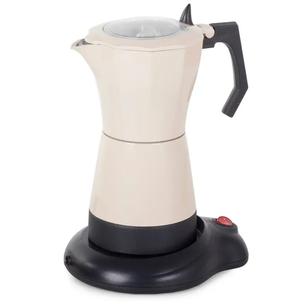 Elektromos alumínium moka kávéfőző 300 ml (6 csésze), bézs