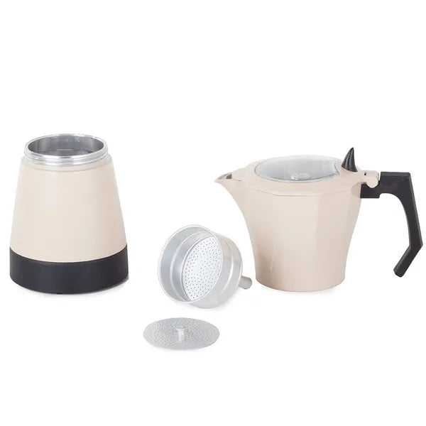 Elektromos alumínium moka kávéfőző 300 ml (6 csésze), bézs