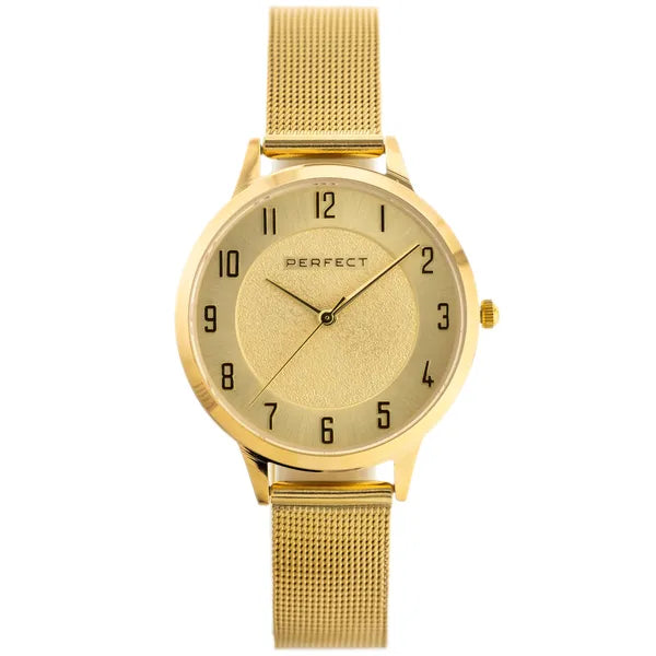 Perfect F387-03 női karóra, arany szín, fém szíj, 32 mm tok, díszdobozzal