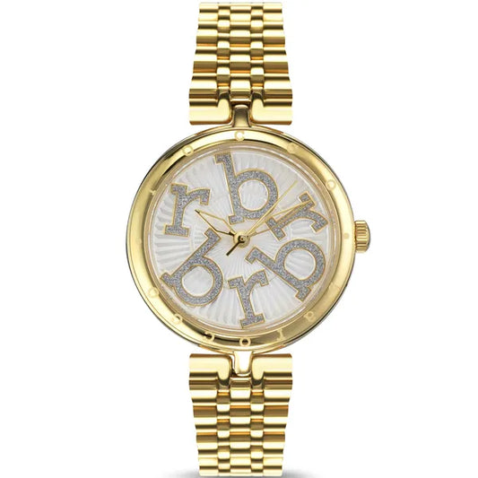 RoccoBarocco női karóra arany acél szíjjal, fehér számlap, 32 mm, quartz