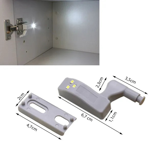 Szekrény pántba építhető LED fény, 3 LED, hideg fehér, A23, szürke