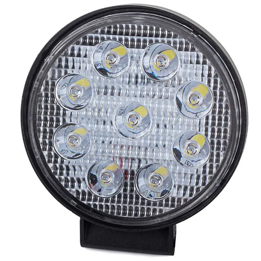 Kör alakú 27 W munkalámpa, 9 LED, 10-30 V, IP67, hideg fehér