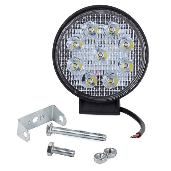Kör alakú 27 W munkalámpa, 9 LED, 10-30 V, IP67, hideg fehér
