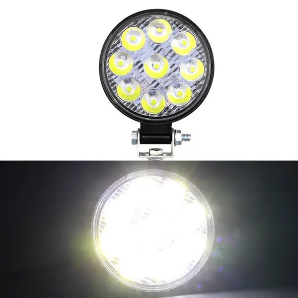 Kör alakú 27 W munkalámpa, 9 LED, 10-30 V, IP67, hideg fehér
