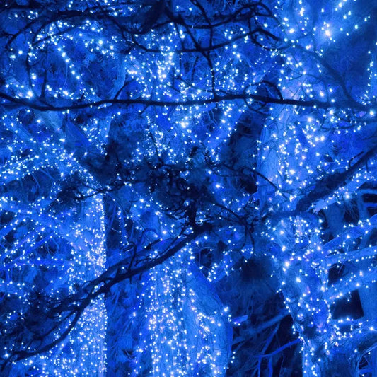 Kék karácsonyi fényfüzér 500 LED, 31,5 m, kültéri IP44