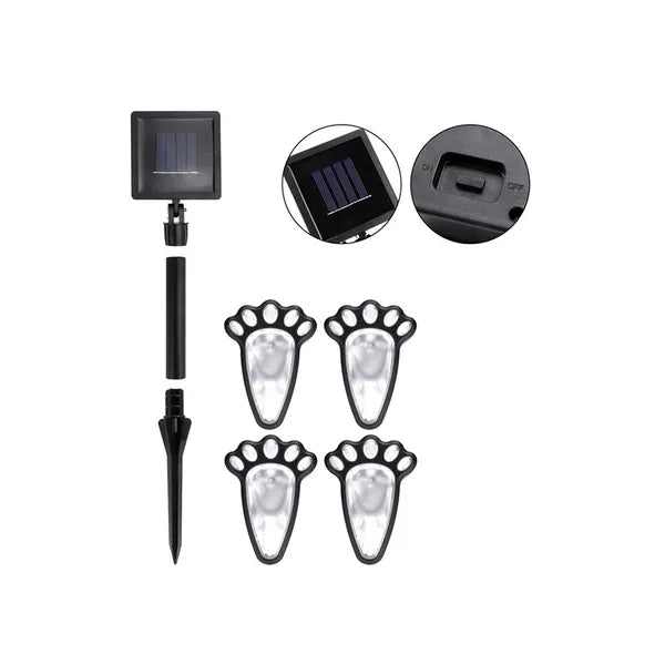 Napelemes tappancs formájú LED talajlámpa szett, 4 db, IP44