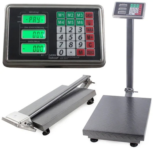 Elektromos platformmérleg LCD kijelzővel, 100 kg, ármemóriával