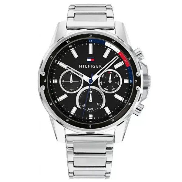 Tommy Hilfiger Mason férfi karóra 45 mm, ezüst nemesacél, WR50