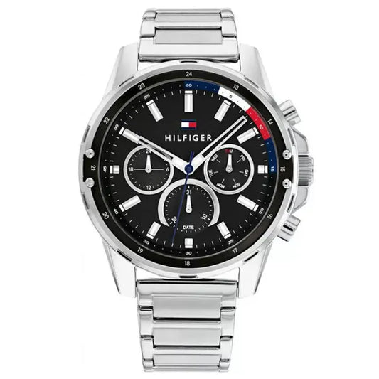 Tommy Hilfiger Mason férfi karóra 45 mm, ezüst nemesacél, WR50