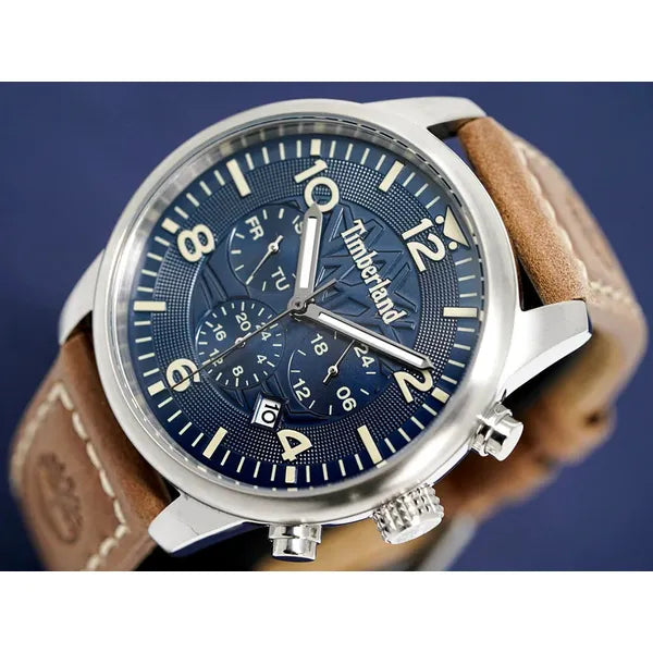 Timberland Ashmont férfi karóra, bőrszíj, 46 mm, kék számlap