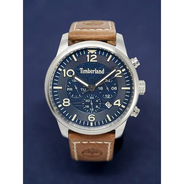 Timberland Ashmont férfi karóra, bőrszíj, 46 mm, kék számlap