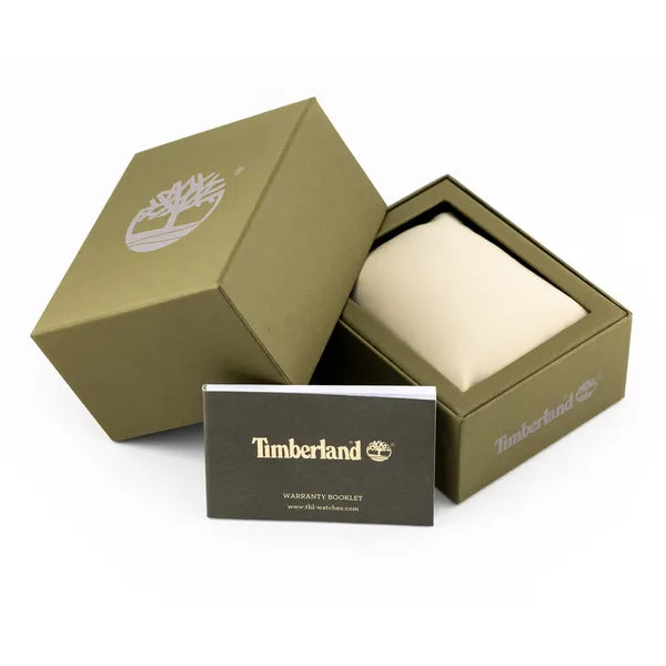 Timberland férfi kvarc karóra, 44 mm acél tok, barna bőrszíj, kék számlap
