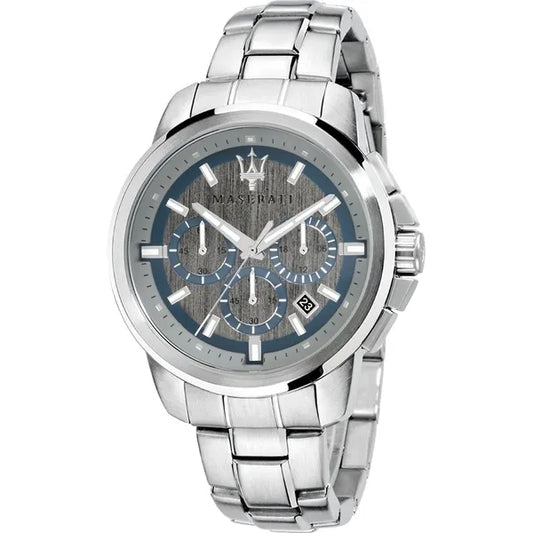 Maserati Successo férfi kronográf karóra, ezüst nemesacél, 44 mm, WR50