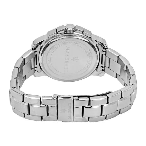 Maserati Successo férfi kronográf karóra, ezüst nemesacél, 44 mm, WR50