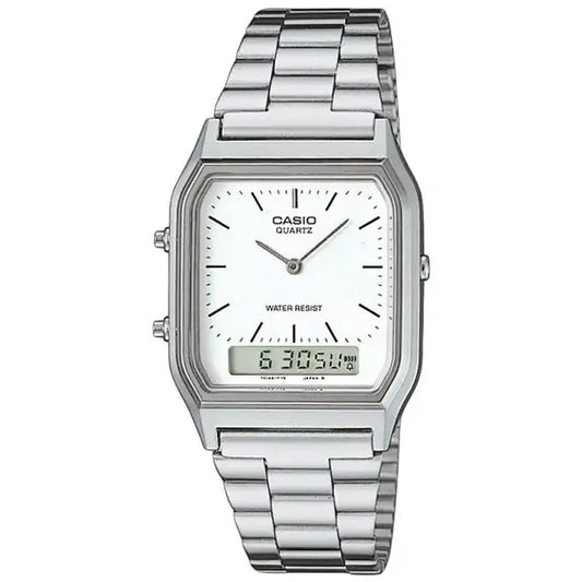 Casio Youth AQ-230A-7DMQ uniszex karóra, acél szíj, fehér számlap