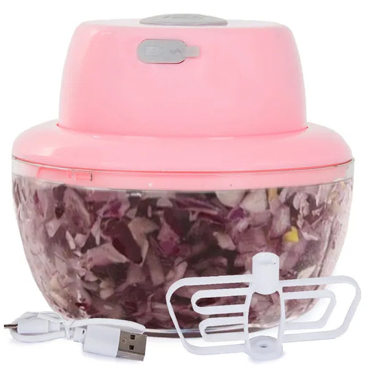 Akkumulátoros USB zöldség-, hagyma- és fokhagymaaprító, 0,5 l, 3 rozsdamentes penge