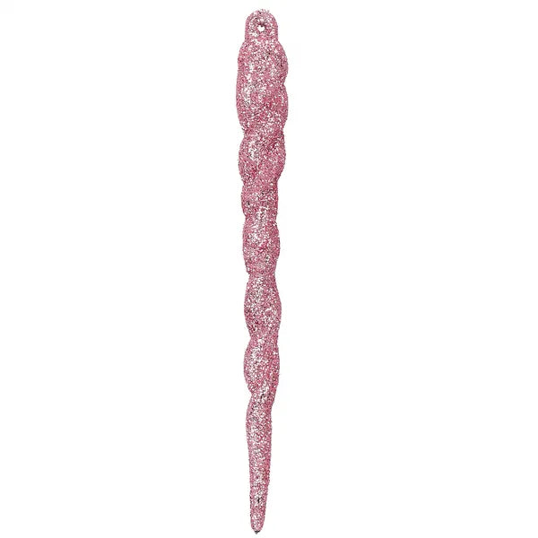 Karácsonyi csillámos függődísz szett, rózsaszín, 12 cm, 10 db