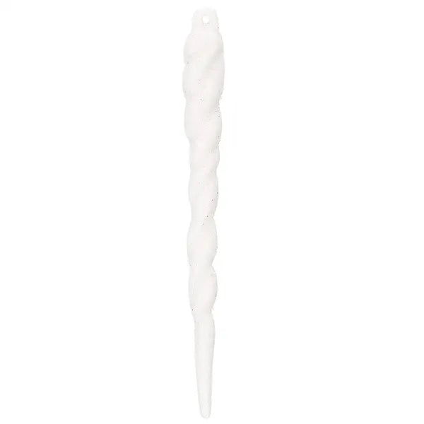Fehér csillogó karácsonyi díszek 12 cm, 10 db, műanyag