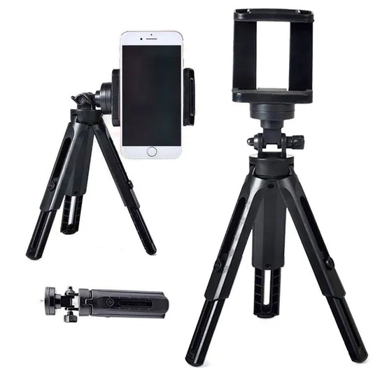 Állítható asztali telefon tripod, 10–15 cm, 360° fej, 1/4” menet