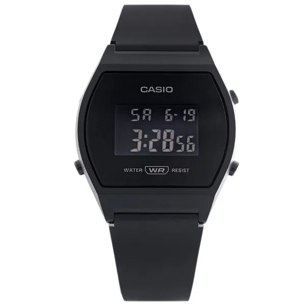 Casio Vintage LW-204-1B női digitális karóra, fekete, WR30, 35 mm