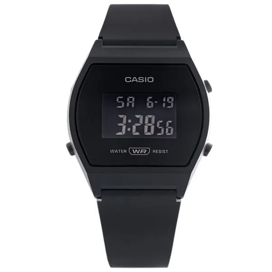 Casio Vintage LW-204-1B női digitális karóra, fekete, WR30, 35 mm