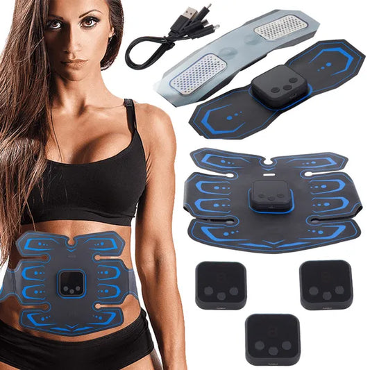 3 részes EMS izomstimulátor szett, 6 programmal, USB-s akkumulátor