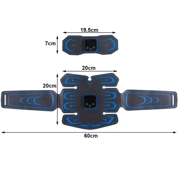 3 részes EMS izomstimulátor szett, 6 programmal, USB-s akkumulátor