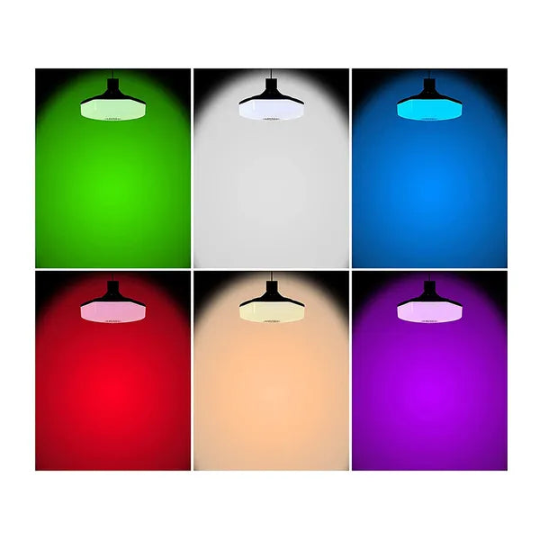 RGBW LED izzó E27 foglalattal, beépített Bluetooth hangszóró és távirányító